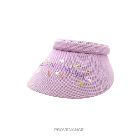 ? Balenciaga Logo Embroidered Visor - Lavender Geometric main image 9